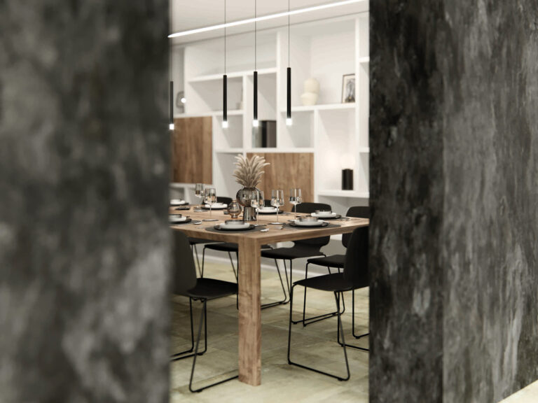 Sala da pranzo (Render: Stefano Mattaboni)